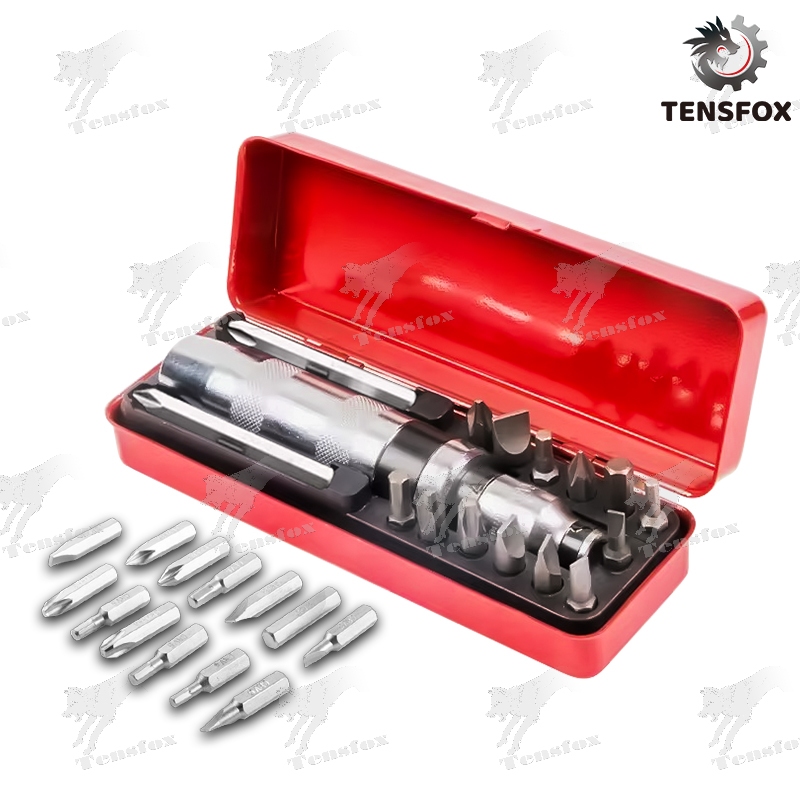 Tensfox ไขควงตอกกระแทก พร้อมดอกไขควง 16 ดอก เกรดเหล็ก CRV แท้ ใช้ขันน็อต-คลายน็อต ที่ขันแน่น พร้อมกล่องเหล็ก - รูปที่ 2