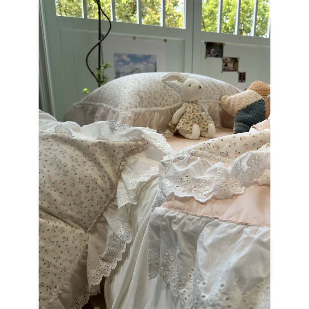 ผ้าปูที่นอน ผ้าฝ้าย 100% (รุ่น : กระโปรง+ผ้านวม) 16 ลาย