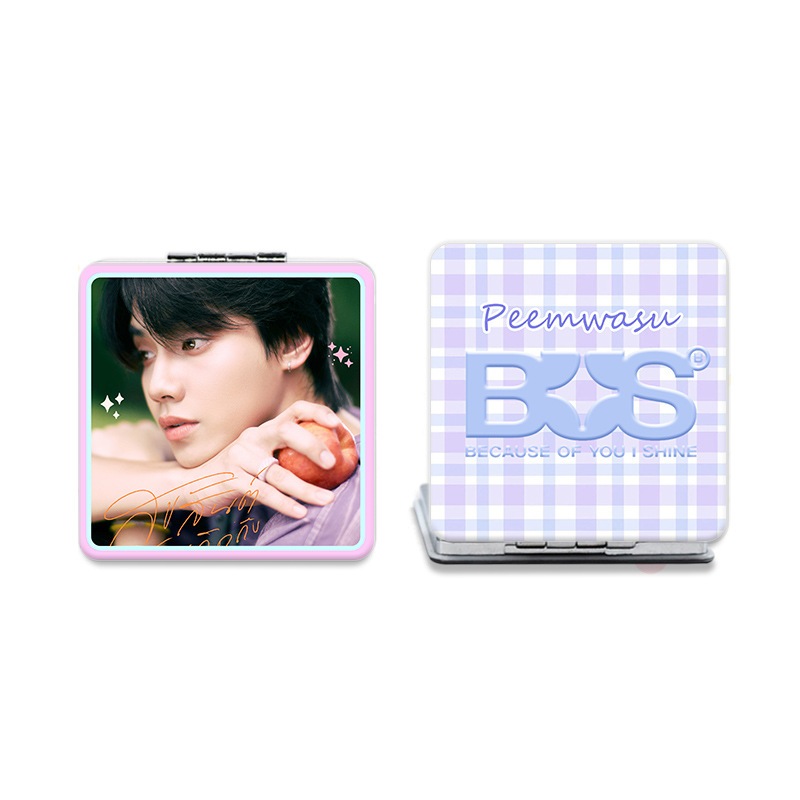 กระจกทรงสี่เหลี่ยม สกรีนทั้ง 2 ด้าน ลายBUS / ไทย/ภีมวสุ /คินพอร์ช/หยิ่นวอร์/บุ่นเปรม/ไบร์ทวิน  (ต่อชิ้น)