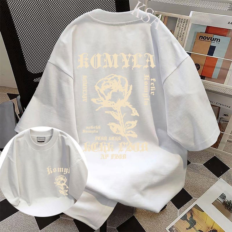 เสื้อยืดสกรีนลายวินเทจผู้หญิงเท่ๆ oversize ผ้าฝ้าย 100% เสื้อผ้าสาวอวบไซร์ใหญ่ เสื้อโอเวอร์ไซซ์เกาหลีที่กําลังฮิต ฮิปฮอป - รูปที่ 7