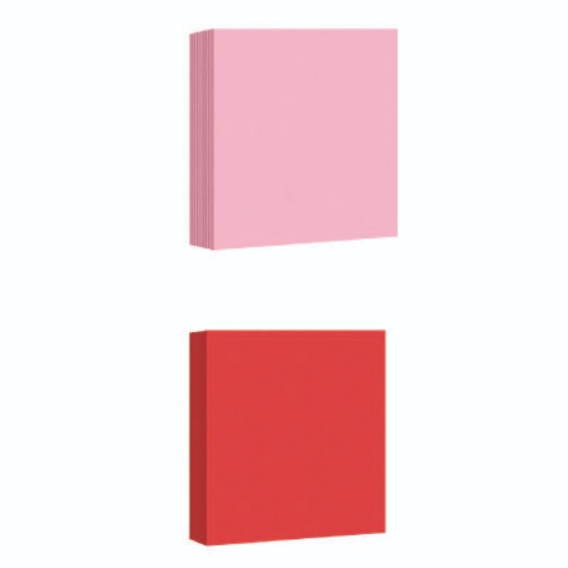 กระดาษโอริกามิสีแดง สีชมพู 100แผ่น/แพ็ค กระดาษพับนก ราคา ถูกที่สุด ดีลบีเคเค