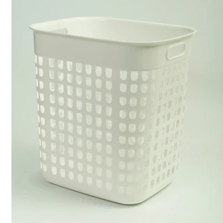 ตะกร้าสี่เหลี่ยมสีขาว ขนาดกลาง 32W*39L*40H มือจับไม่เจ็บ BK-110 ใส่ได้หลากหลาย Multi purpose Basket M Size