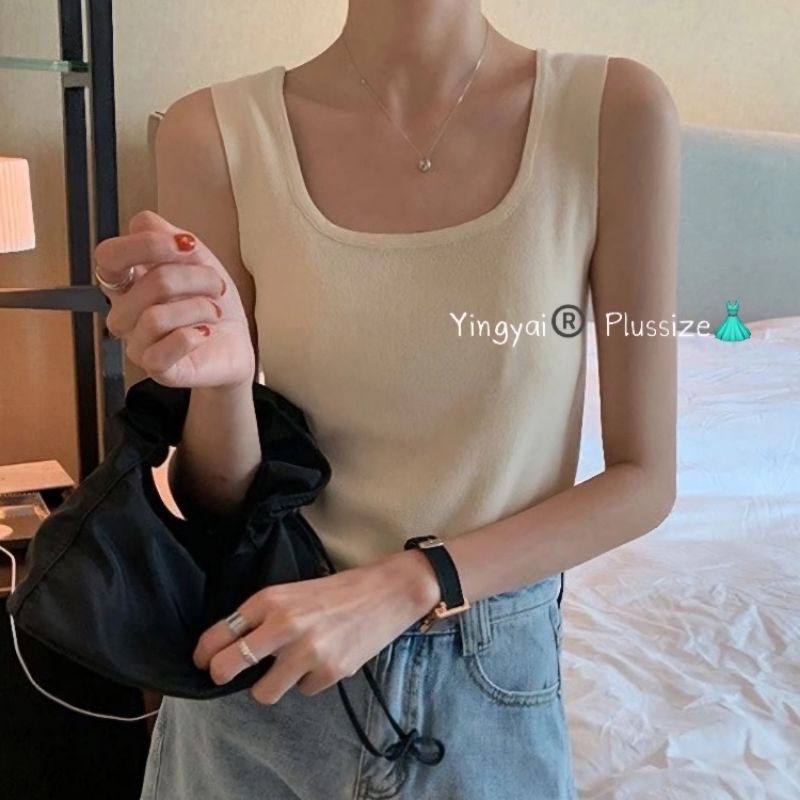 เสื้อกล้ามครอปเบคสิก อก36-50นิ้ว ผ้าไหมพรมร่องเนื้อนิ่ม ซับใน สาวอวบ ไซส์ใหญ่ MG120 - รูปที่ 5