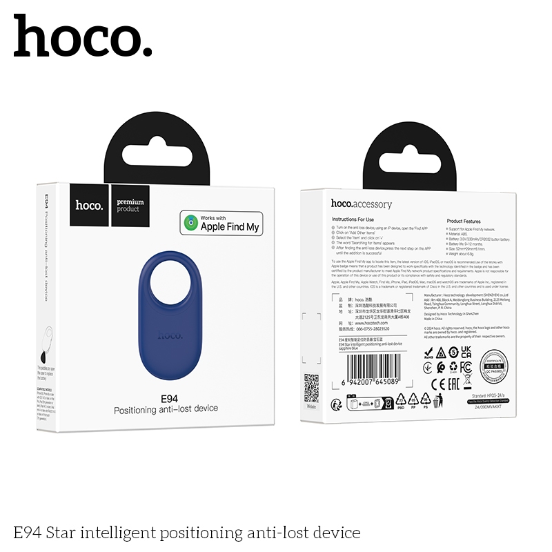 HOCO E94/E100 อุปกรณ์ติดตามของหาย GPS Find My Tag สำหรับ Apple iOS ไม่ต้องติดตั้งแอปเพิ่ม E91 - รูปที่ 5