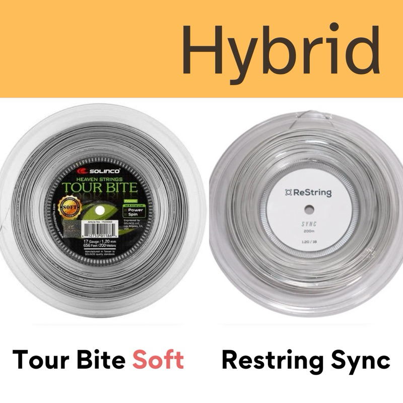 เอ็นเทนนิสไฮบริด Solinco Tour Bite Soft / Restring Sync Hybrid (ตัดแบ่ง)