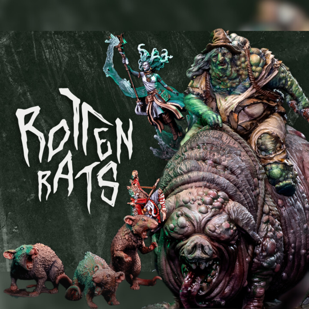 Dnd Monster I Rotten Rats - Base 1-2 inch (งานเรซิ่นยังไม่ลงสี)