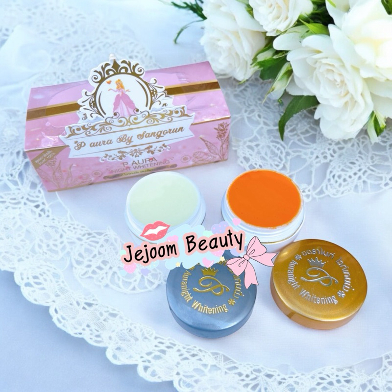 1 ชุด ครีมพีออร่าไนท์กลางคืน กลางวัน (P aura night whitening)แพคเกตใหม่
