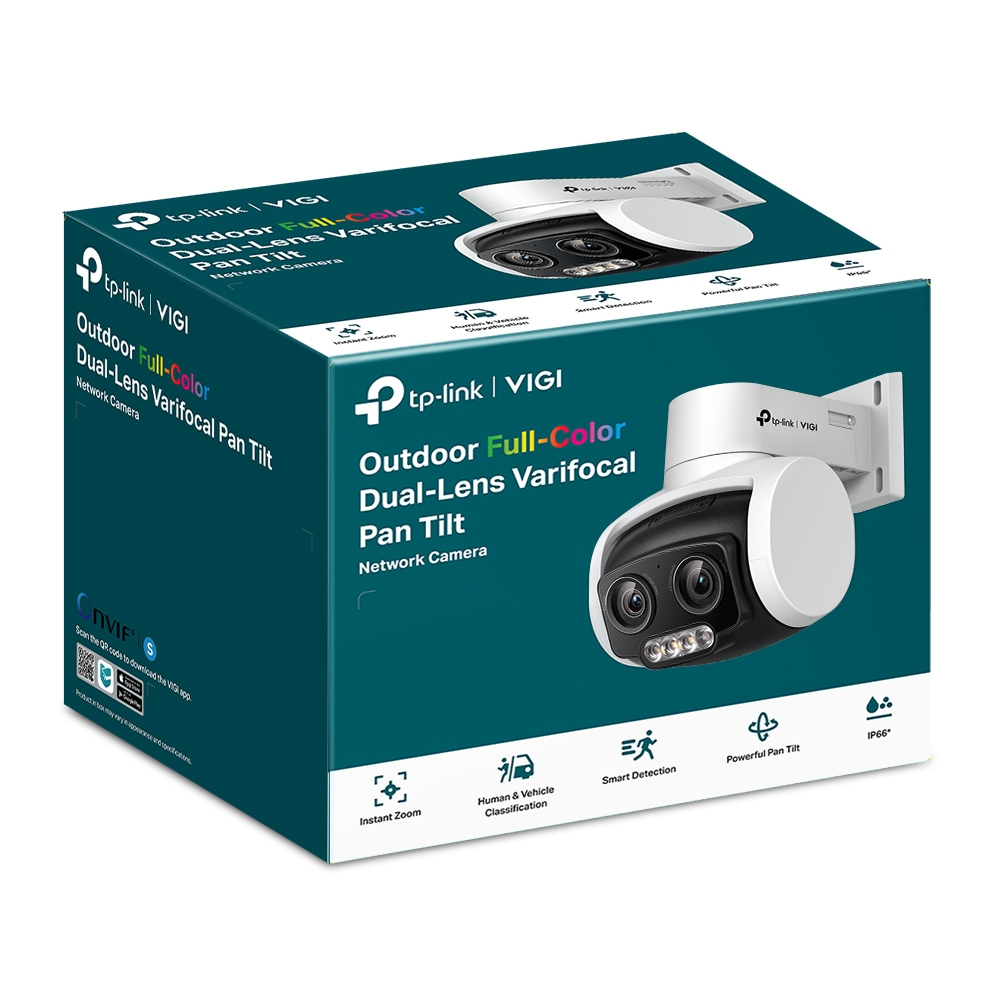 VIGI C540V VIGI 4MP Outdoor Full-Color Dual-Lens Varifocal Pan Tilt Network Camera ออกใบกำกับภาษีได้