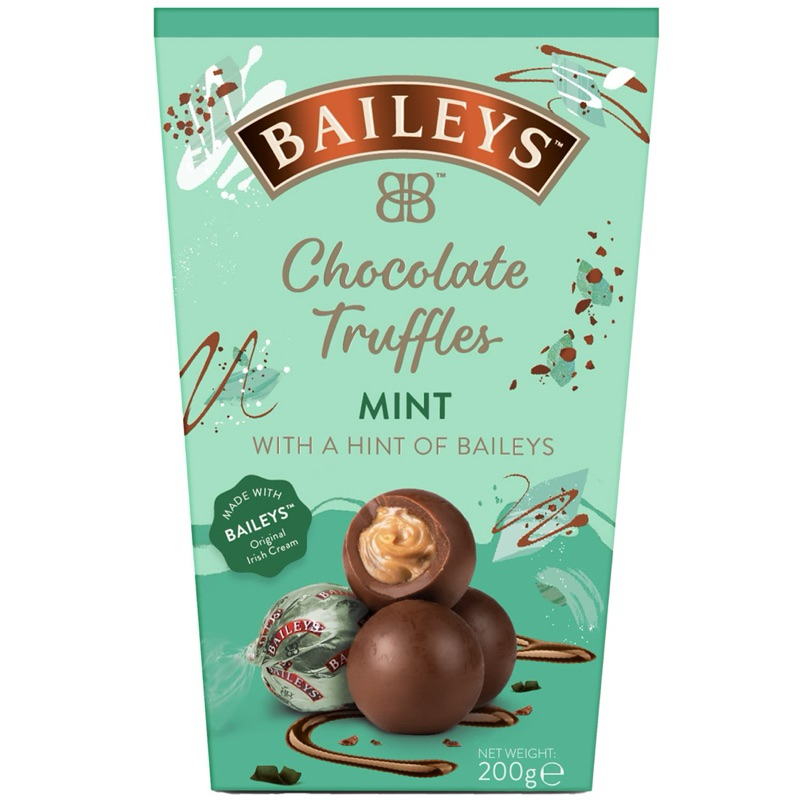east Baileys chocolate truffles mint with a hint of baileys 200g. ช็อกโกแลตทรัฟเฟิลไส้ครีมมิ้นท์ นำเ
