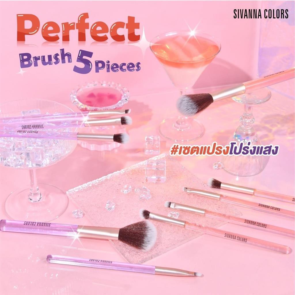 sivanna BR-176 perfect blush ชุดแปรงแต่ง5ชิ้น สวยครบเซ็ต แปรงขนนุ่มคุณภาพดี