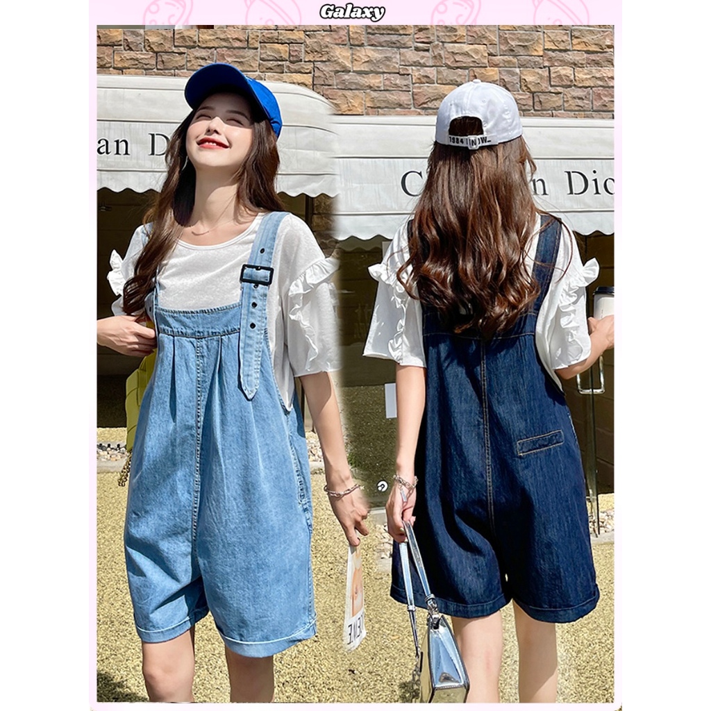 กางเกงยีนส์เอี๊ยมผู้หญิง  เอี๊ยมกระโปรง สไตล์เกาหลี  ใส่สบาย  ทรงสวย เข้ากับทุกสไตส์ #010002