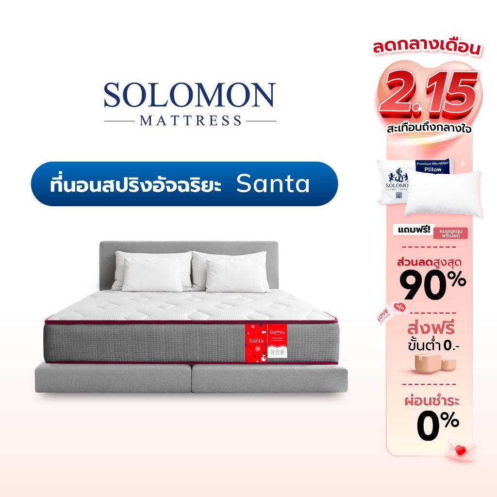 SANTY ที่นอนสปริง นุ่มเด้ง ช่วยกระจายน้ำหนัก ลดแรงกดทับได้ดี รุ่น SANTA