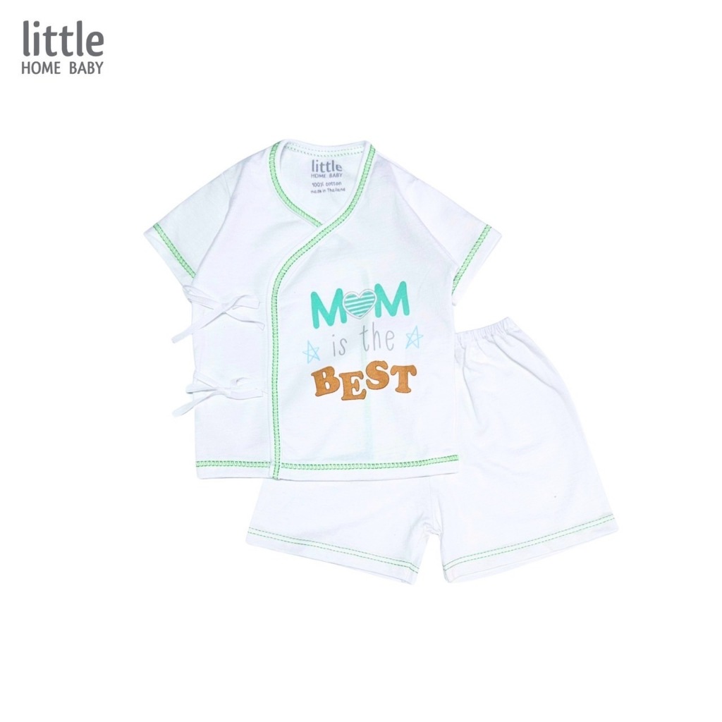 ชุดผูกหน้าเด็กแรกเกิด ลาย mom is the best เนื้อผ้าคอตตอน เนื้อนุ่ม ใส่สบาย