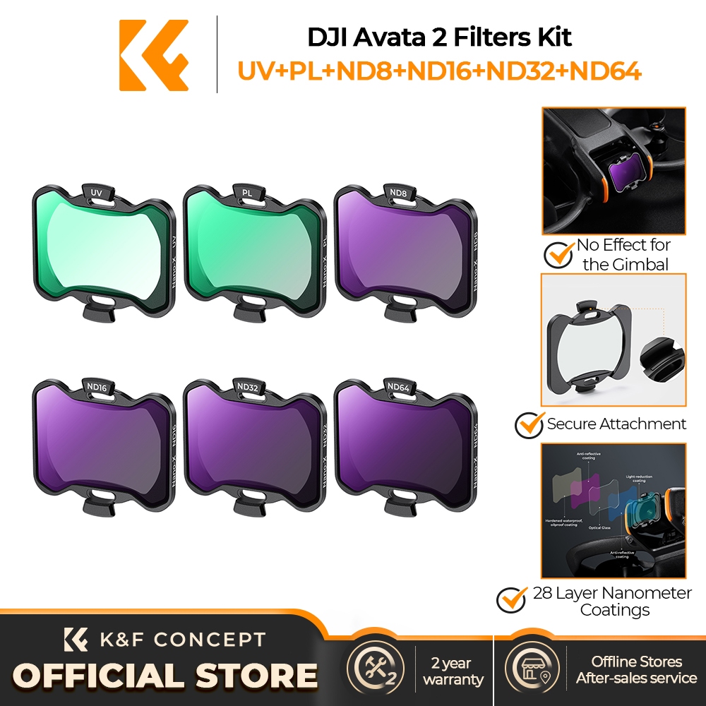 K&F CONCEPT DJI Avata2 Filters (UV+PL+ND8+ND16+ND32+ND64) 6-piece Set With cleaning cloth