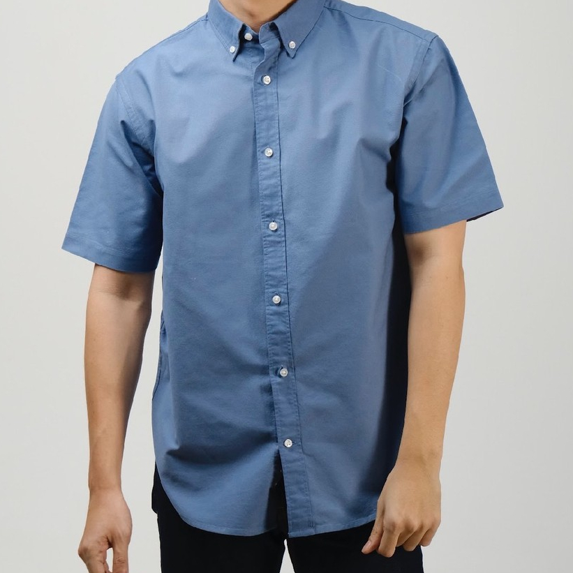era-won เสื้อเชิ้ต รุ่น OXFORD SHORT-SLEEVED SHIRT สี Normal Blue