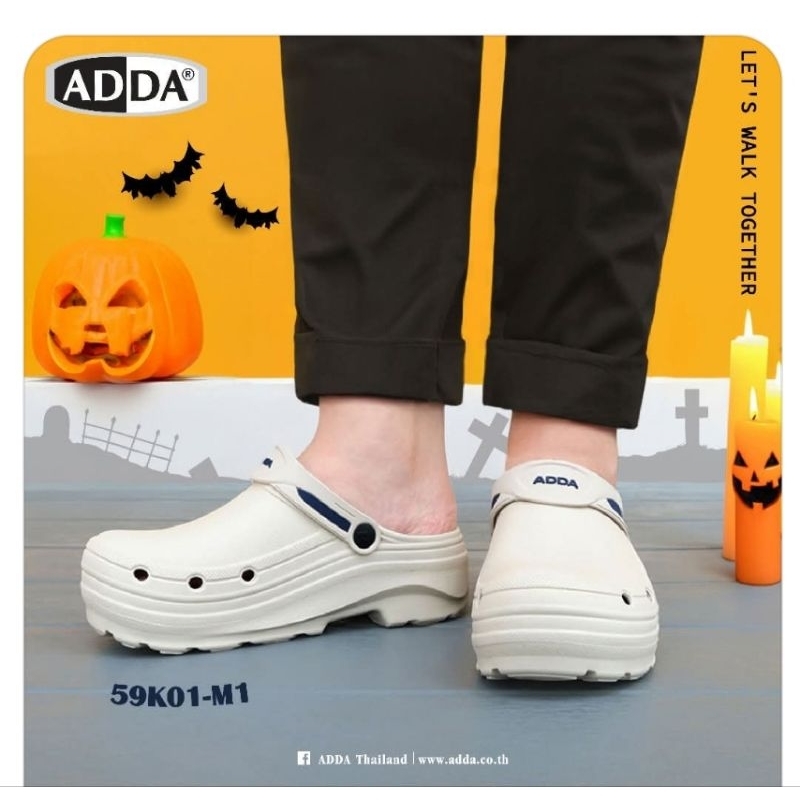 ADDA.รองเท้าแอดด้า หัวโต​ หุ้มหัว พื้น2 ชั้น นิ่มมาก ทนทาน ไม่ลื่น 59K01