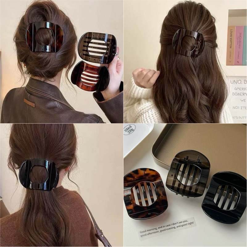 พร้อมส่งในไทย!!กิ๊บติดผมไซส์ใหญ่ TURTOISE SHELL หนีบแน่น ทรงสวย กิ๊บเกาหลี