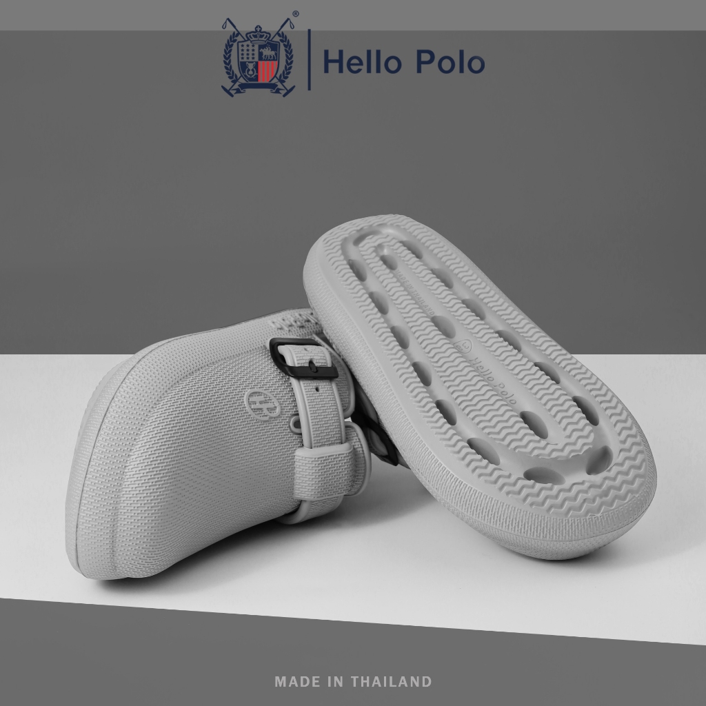 Hello Polo รองเท้าแฟชั่น รองเท้าเปิดส้น กันลื่นและทนทาน สไตล์ทันสมัย พื้นหนา ลำลอง ไม่มีกลิ่น สลิปเปอร์นุ่มๆ HP8047