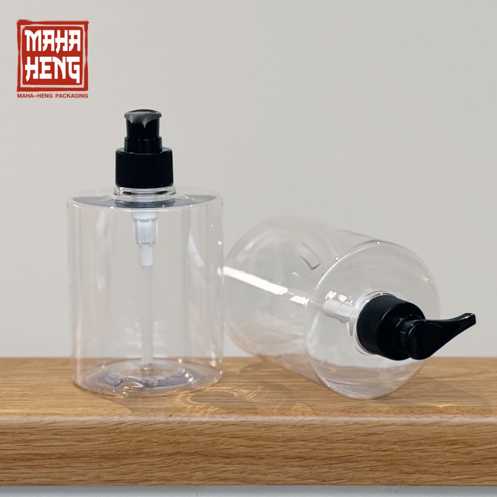 ขวดปั๊มทรงหรูหรา ทรงกระบอก ขวดสบู่เหลว ขวดปั๊มทำแบรนด์ ขนาด 500ML พร้อมจัดส่ง มหาเฮงบรรจุภัณฑ์