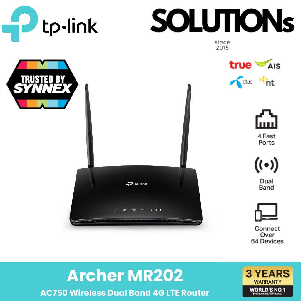 TP-Link ⚡️เร้าเตอร์ใส่ซิม 4G⚡️Archer MR202 เราเตอร์ใส่ซิม ใช้งานง่ายแค่ใส่ซิมก็ใช้ได้เลย AC750 Wireless Dual Band 4G LTE