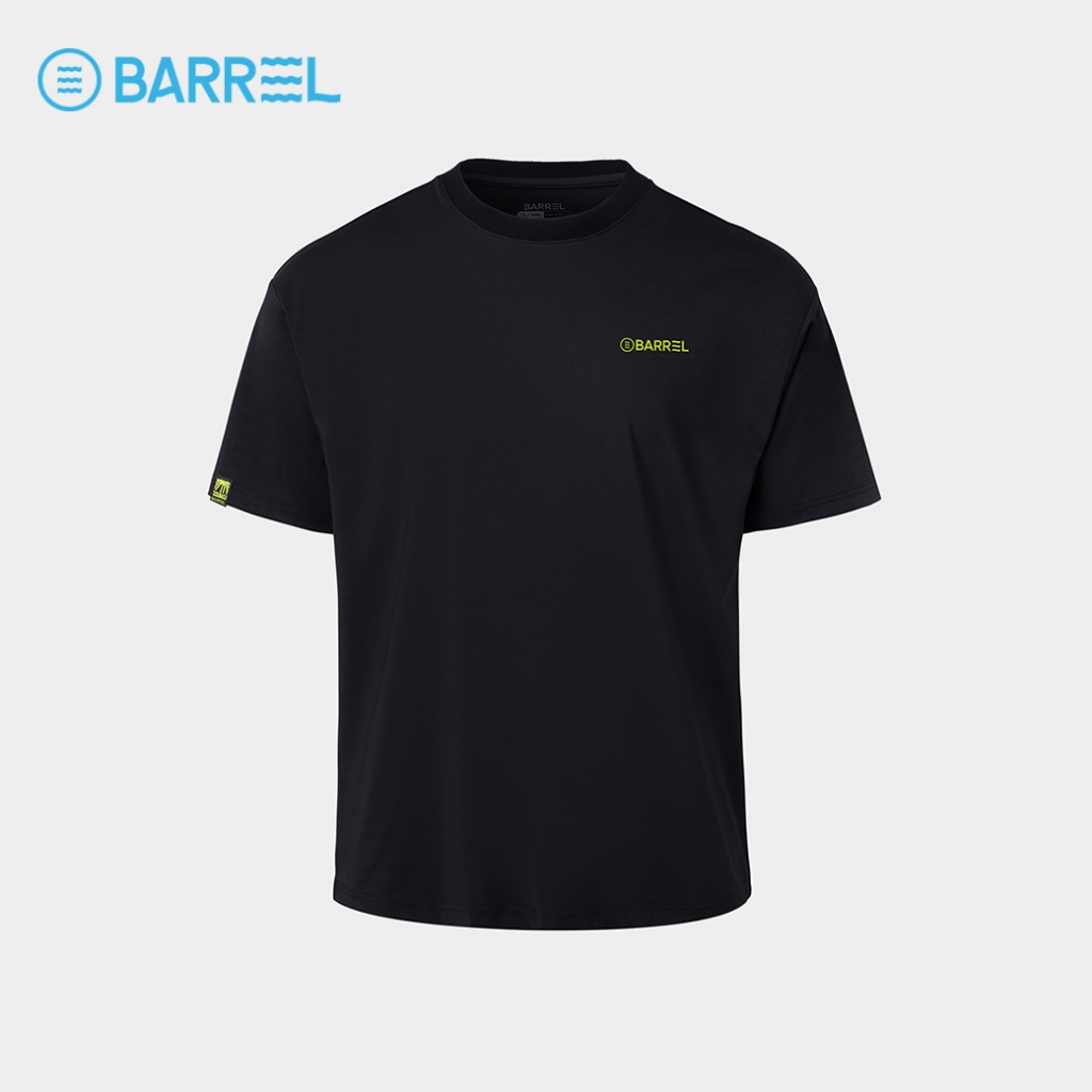 BARREL UNISEX TROPICAL SHORT SLEEVE RASH GUARD BLACK - เสื้อรัชการ์ด เสื้อแขนสั้น ชุดว่ายน้ำ-3WT005U_U4BKXX