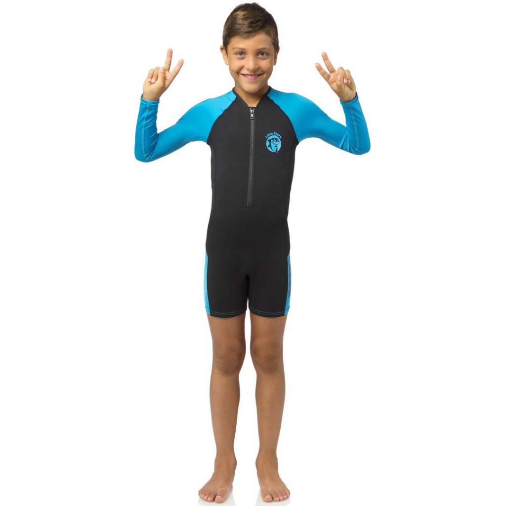 CRESSI LITTLE SHARK SHORTY WETSUIT 2MM เว็ทสูทดำน้ำกางเกงขาสั้น สำหรับเด็กสีฟ้า
