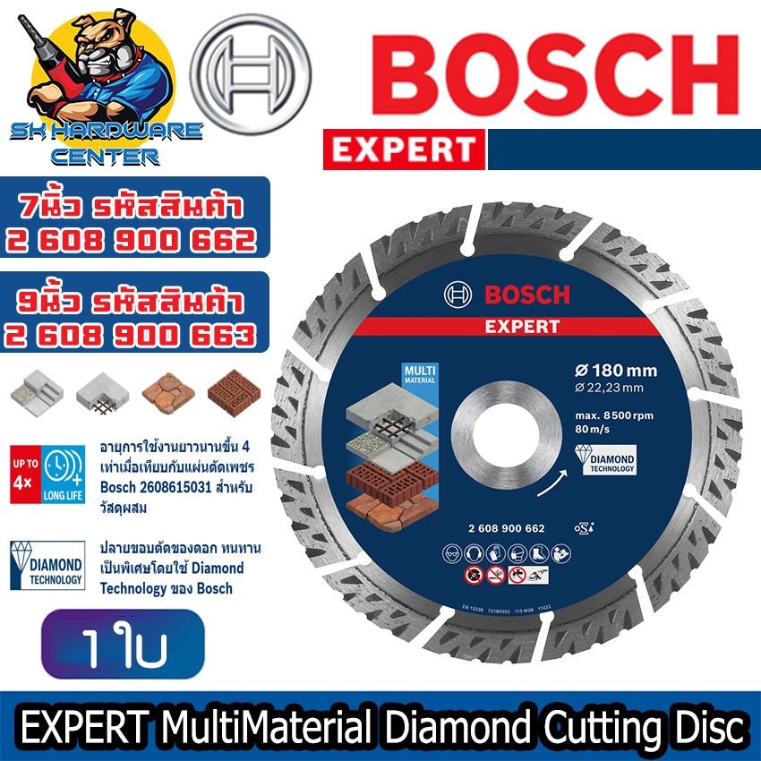 ใบเพชรตัดปูน-เหล็ก EXPERT MultiMaterial Diamond Cutting Disc ขนาด 7 - 9นิ้ว ตัดเร็ว ตัดคม ตัดได้ยาวนาน