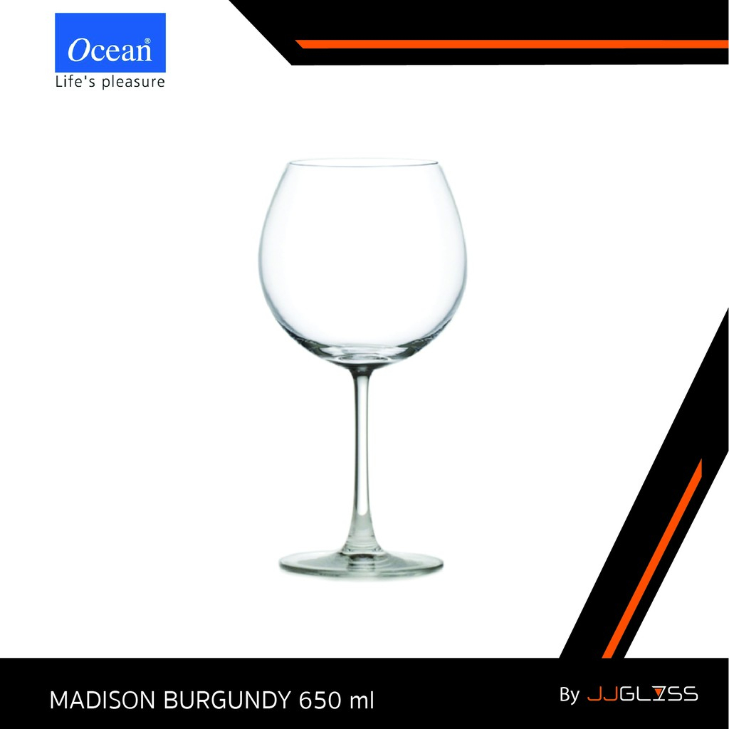 JJGLASS  (Ocean) 1015D22 Burgundy 22 3/4oz. (650ml.) แก้วไวน์แดง แก้วเมดิสัน แก้วโอเชี่ยน สำหรับไวน์แดง
