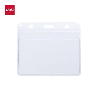 ซองใส่การ์ด Deli ซองใส ซองใส่บัตร ซองใส่บัตรพนักงาน ซองแนวนอน ซองแนวตั้ง (10 ชิ้น/แพ็ค)