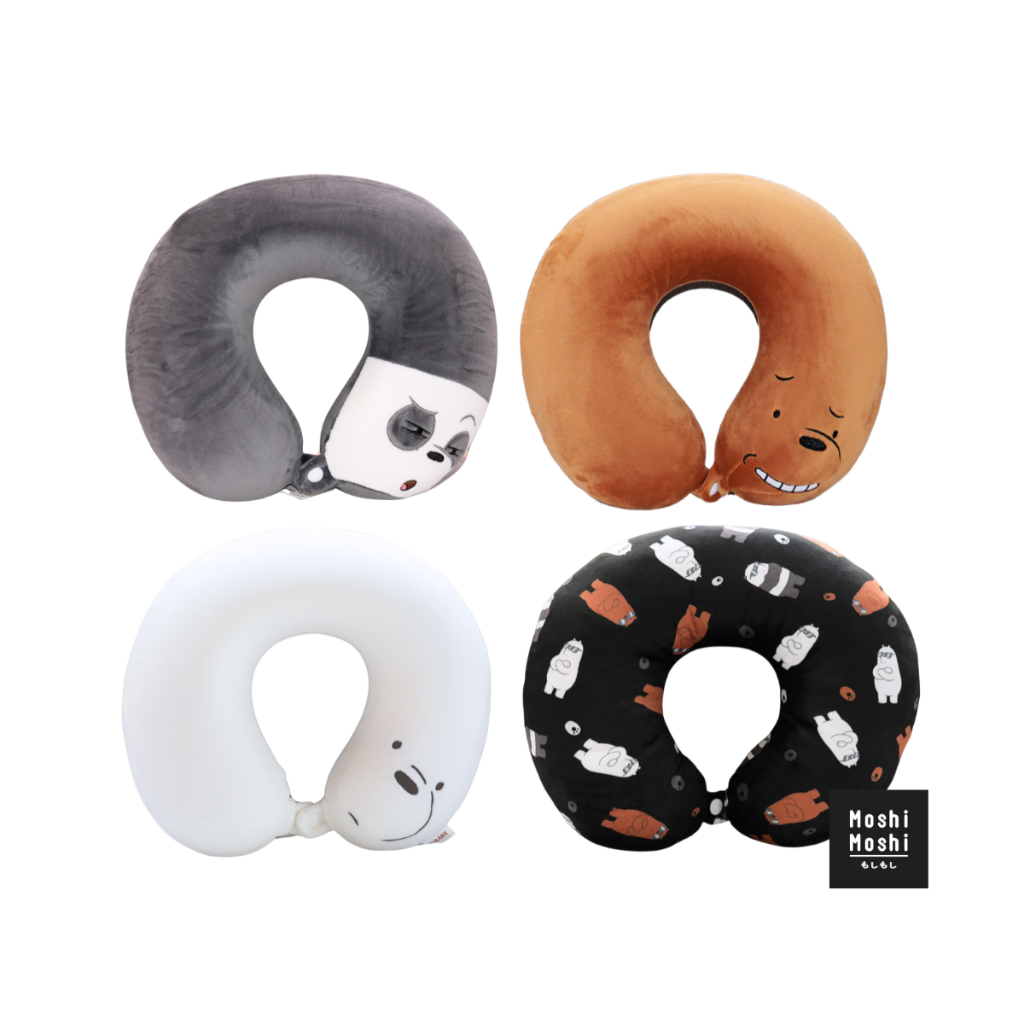 Moshi Moshi หมอนรองคอ ลาย We Bare Bears ลิขสิทธิ์แท้ หมอนรองคอพกพา รุ่น 6100005183-5186