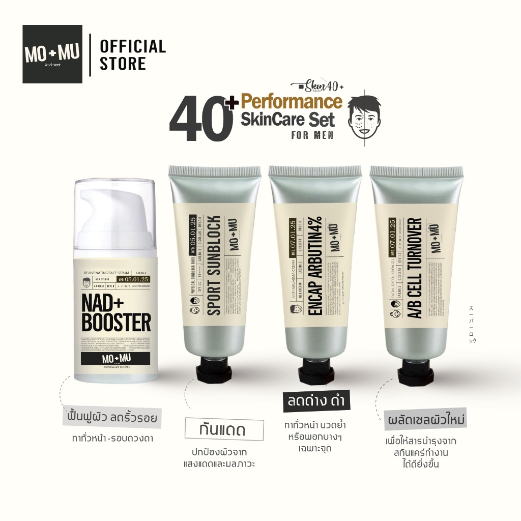 MO+MU(โมแอนด์มู) 40+Performance Skincare Set for Men40+