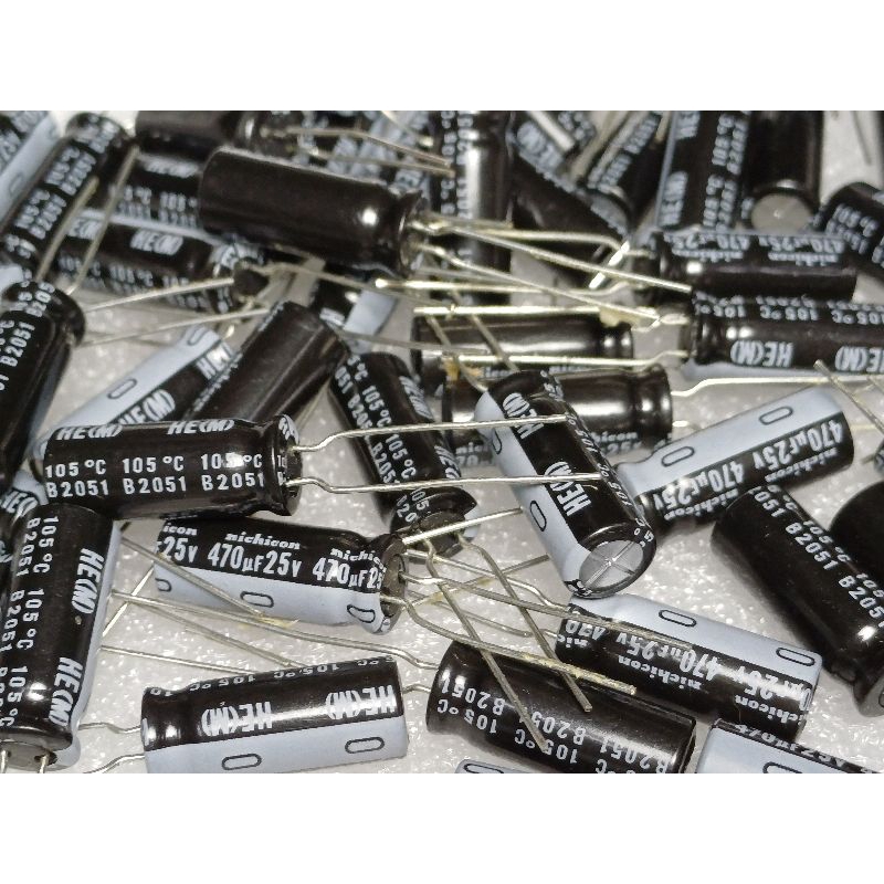 Nichicon HE 470uf 25v capacitor ตัวเก็บประจุ คาปาซิเตอร์