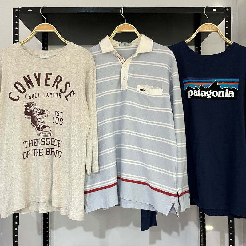 เสื้อยืดแขนยาว สเวตเตอร์ ผู้ชาย งานแบรนด์ญี่ปุ่น-เมกา มือสอง Uniqlo GU Patagonia Nike Piko Converse 