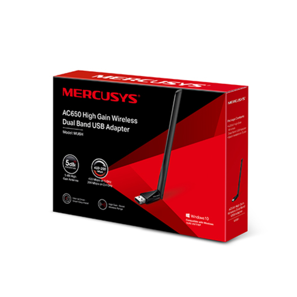 Mercusys MU6H AC650 High Gain Wireless Dual Band USB Adapter