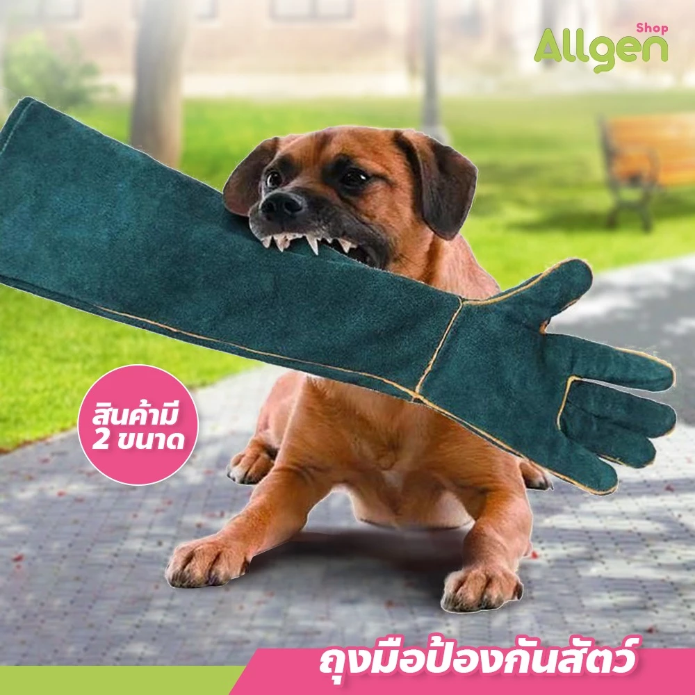 allgen ถุงมือป้องกันสัตว์กัด ถุงมือหนัง แบบหนาพิเศษ สําหรับ สุนัข แมว