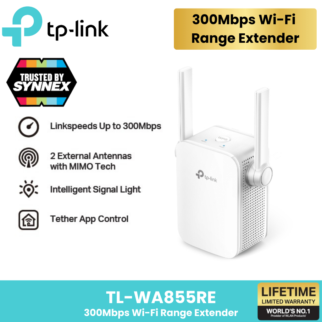 TP-Link ตัวขยายสัญญาณไวไฟ TL-WA855RE WiFi Repeater (300Mbps Wi-Fi Range Extender) Wi-Fi จาก Router