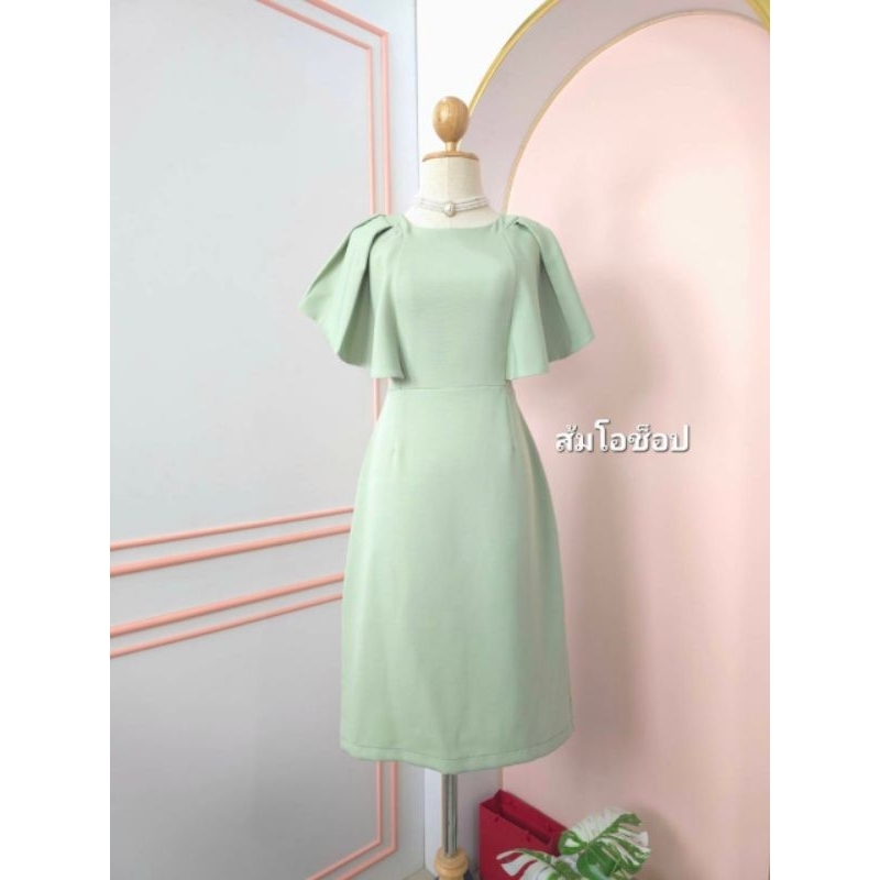 D38 ชุดออกงานแต่งแขนจีบระบายในตัว ใส่ทำงาน ออกงาน ดินเนอร์คาเฟ่ได้ Clothing - รูปที่ 3