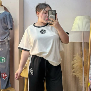 H35 ชุดเซทติดดอกโทนขาวดำ BIGSIZE Clothing Women