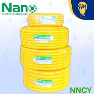 Nano ท่ออ่อนลูกฟูก สีเหลือง 25-50 เมตร แบบหุน 3/8 1/2 3/4 และ 1 นิ้ว