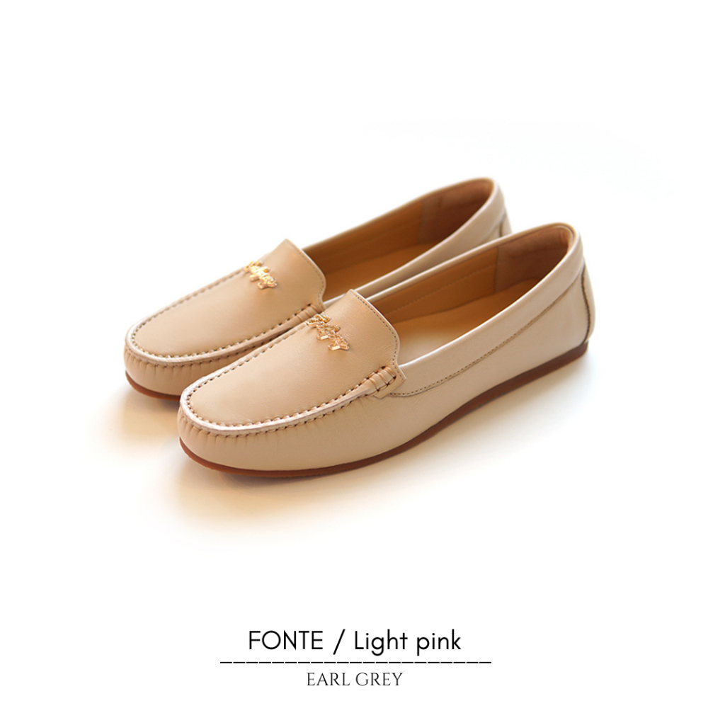 EARL GREY รองเท้าหนังแกะแท้  รุ่น Fonte series in Light pink