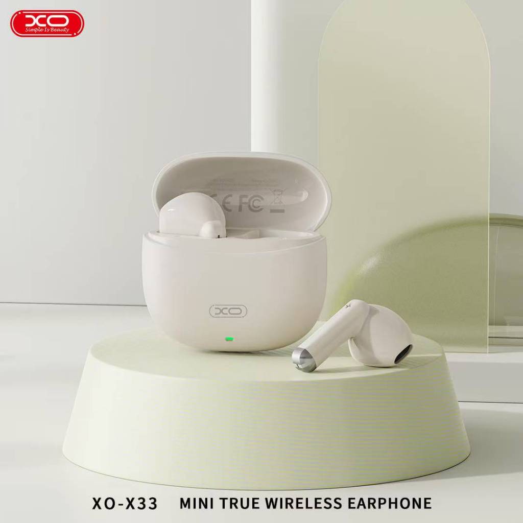 XO -X33 หูฟังบลูทูธ Bluetooth 5.3 สเตอริโอในหูแบบครึ่งตัว ไร้สาย Bluetooth Gaming พร้อมกล่องชาร์จ  ของแท้100%