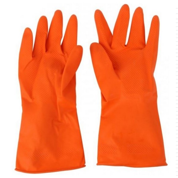 💥1คู่/แพ็ค💥EAGLE ONE ถุงมือยาง สีส้ม ไซส์ L กันน้ำ ถุงมือแม่บ้าน ยืดหยุ่น  เหนียว ถุงมือ  ถุงมือพลาส