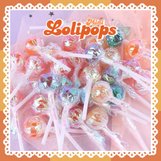 อมยิ้ม รวมอมยิ้มมินิ ชิ้นละ3.5g. (50-200ชิ้น) Mini lollipop สีสันสดใส อมยิ้มสผลไม้คละสี