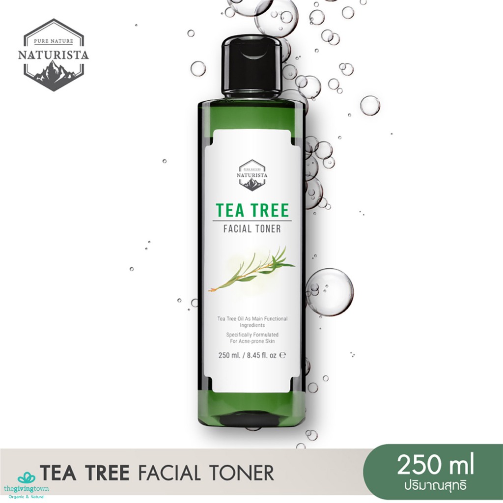 Naturista Tea Tree Toner.โทนเนอร์ทีทรี 250 มล. Facial Toner. ขวดสีเขียว