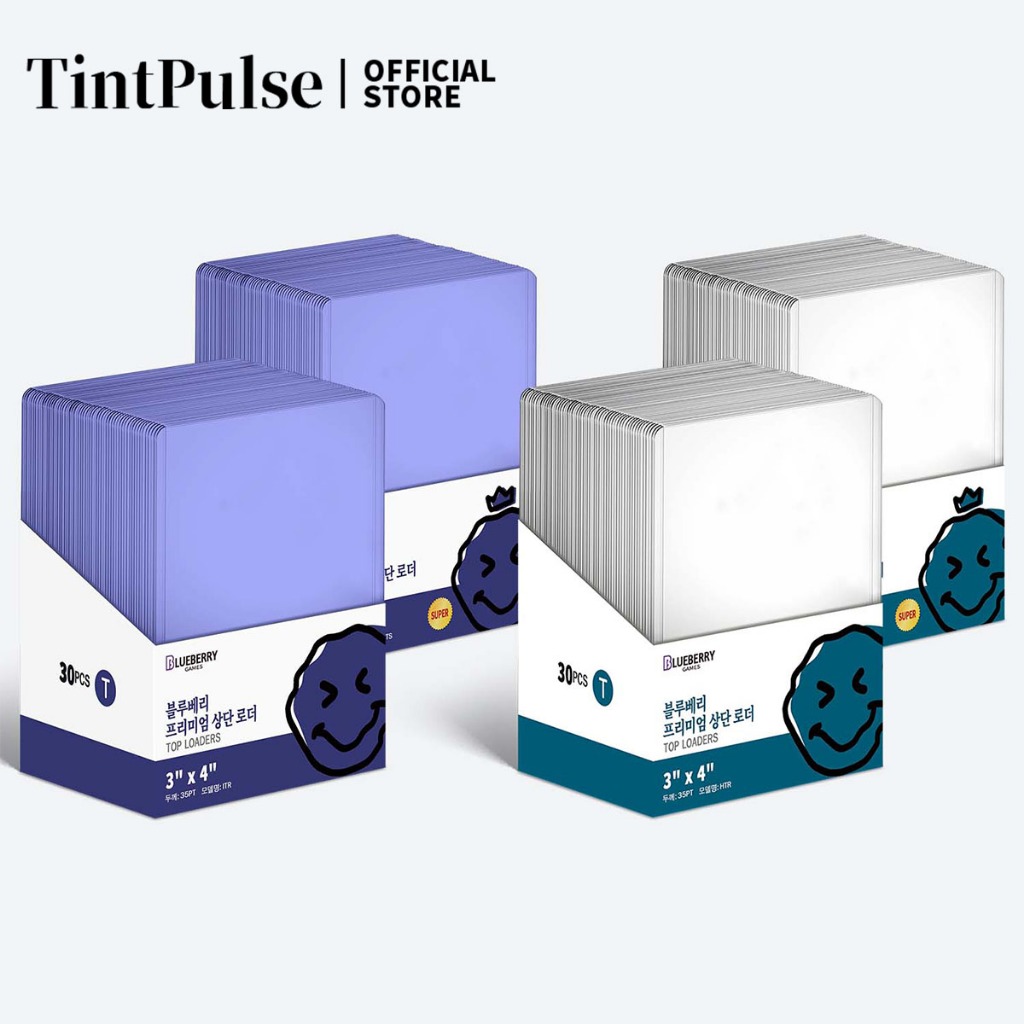 30ชิ้น Blueberry Toploader ใส่การ์ด เก็บการ์ด ถุงใส่การ์ด 3"x4" เหมาะสำหรับ Pokemon TintPulse