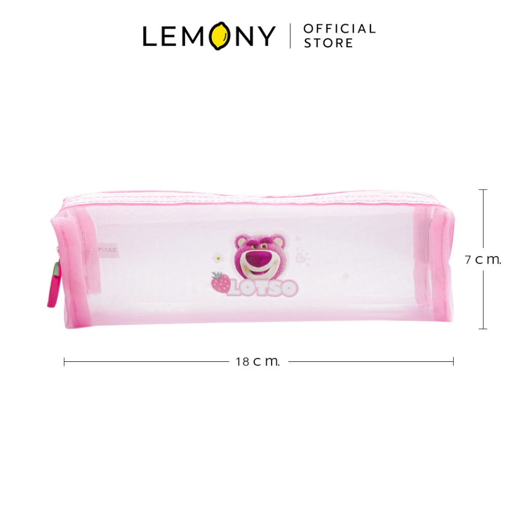 LEMONY Disney Cuboid Pencil Case (Lotso) กระเป๋าตาข่ายเก็บเครื่องเขียน ดิสนีย์ คอลเลคชัน เจ้าหมีสตรอเบอรี่ ขนาด 50 กรัม
