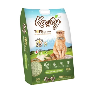 ทรายแมว Kasty แคสตี้ ทรายแมวเต้าหู้ ธรรมชาติ ปราศจากฝุ่น ทิ้งชักโครกได้ ขนาด 20 ลิตร **จำกัดจำนวน 2 ถุง / ต่อ 1บิล **