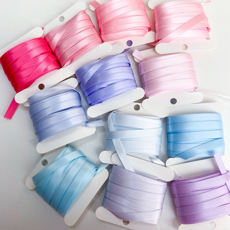 ♡  พร้อมส่ง | (5 หลา) Satin Ribbon โบว์ ริบบิ้น ซาติน ขนาด 6 mm / 0.6 cm