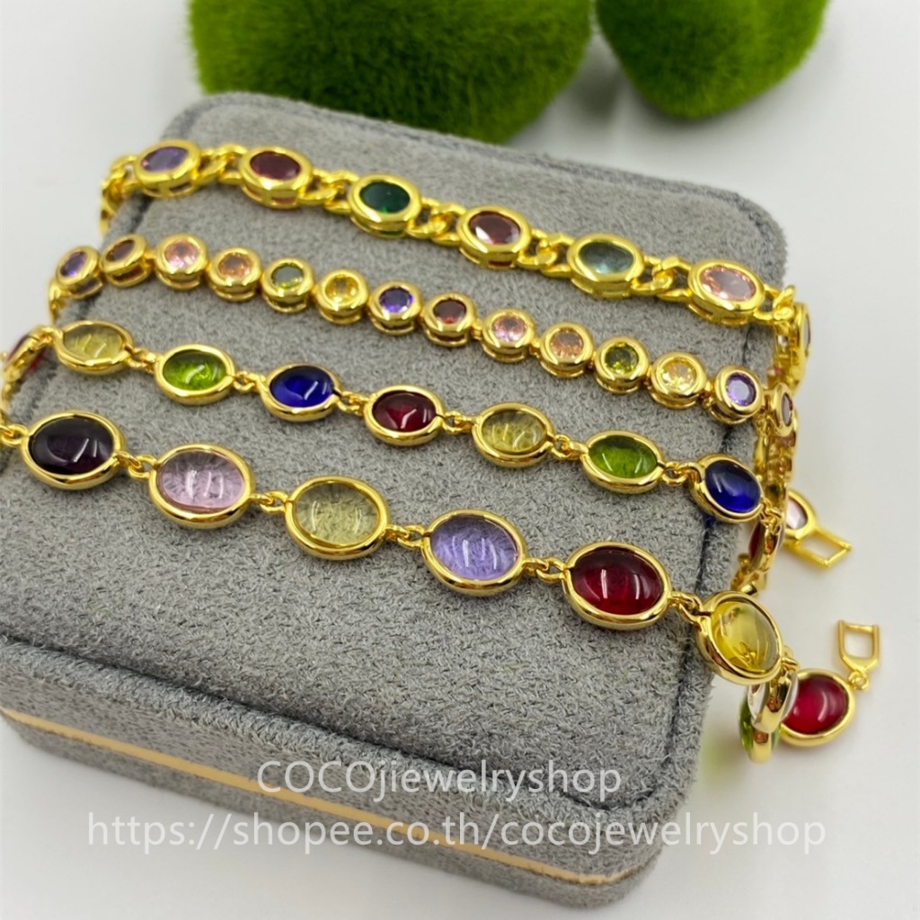 สร้อยข้อมือพลอยนพเก้า พลอยมณีใต้น้ำงานสวยลงน้ำได้ พลอยหลากสี มีให้เลือกหลายแบบ - รูปที่ 5