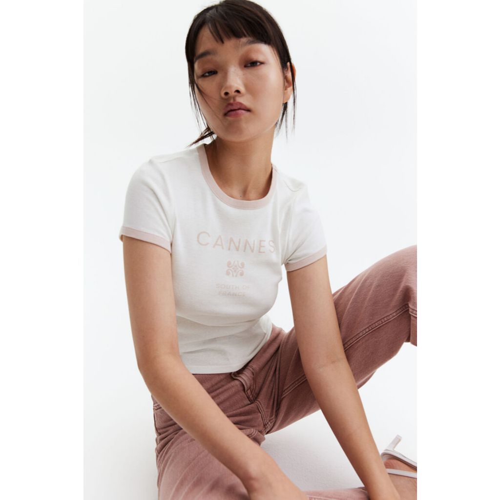 H&M(เอชแอนด์เอ็ม) เสื้อยืดริบป์ ผู้หญิง 1240356_2